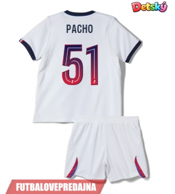 Lacne Dětský Futbalové dres Paris Saint-Germain Willian Pacho #51 2026-27 Krátky Rukáv - Preč (+ trenírky)
